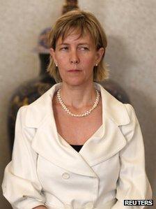 Finance Minister Maria Luis Albuquerque attends her swearing-in ceremony at the Belem palace in Lisbon, 2 July 2013