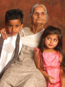 Sant Kaur Bajwa with her great grandchildren