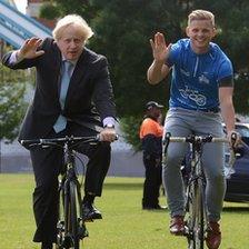 London Mayor Boris Johnson and TV presenter Jeff Brazier launched the RideLondon festival