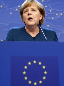 Germany's Chancellor Merkel addresses a news conference during an EU leaders' summit in Brussels 22/05/2013