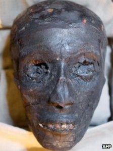 The face of Tutankhamun's mummy