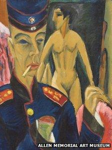 Kirchner's masterpiece Selbstbildnis als Soldat - Self-portrait as a Soldier