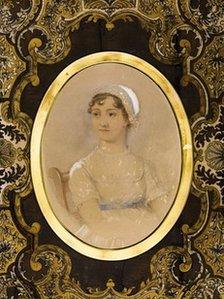 James Andrews, Jane Austen, watercolour over pencil, 1869