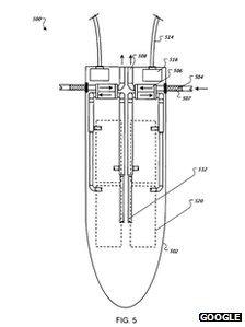 Diagram of "water based" data centre from Google patent