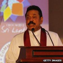 Sri Lankan president Mahinda Rajapaksa