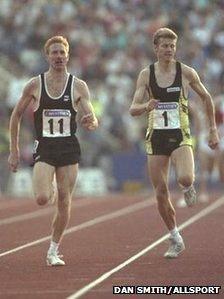 Peter Elliott and Steve Cram at Don Valley Stadium