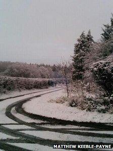 Snow at Llysdinam, Powys