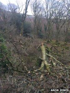 Storm damage at farm near Llanbedr, Gwynedd