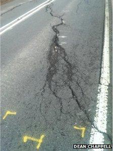 Damaged road