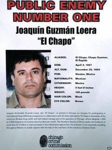 A Chicago Crime Commission poster calling Joaquin Guzman Public Enemy Number one, dated 14 February 2013