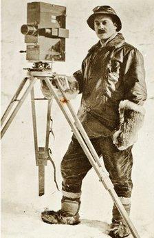 Herbert Ponting with camera