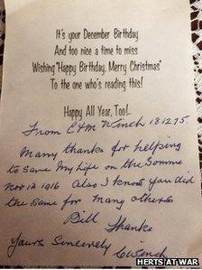 Letter from Private Winch