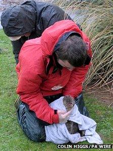 Rover rescued from the garden (Colin Higgs/PA Wire)