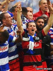 Joey Barton celebrating with his team mates