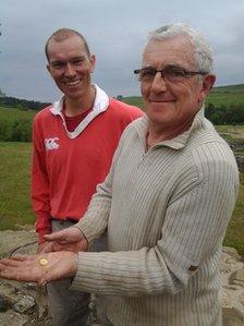 Deputy director of excavations Justin Blake, left, with Marcel Albert