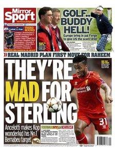 Wednesday's Daily Mirror back page