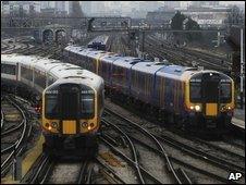 Trains at Clapham Junction