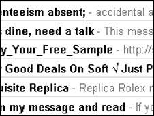 Spam in e-mail inbox, BBC