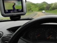 Sat-nav in car