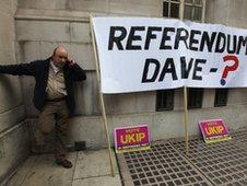 Campaigner at Tory Party conference in Manchester