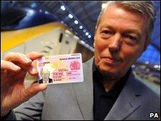 Home Secretary Alan Johnson with his newly issued National Identity Card