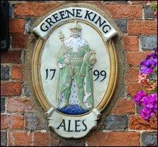 Greene King pub sign