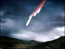 Artist's impression of a meteorite fall