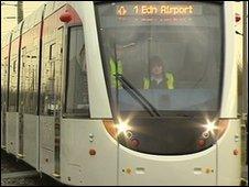 The new Edinburgh trams are being tested in Germany