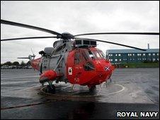 Helicopter at HMS Gannet