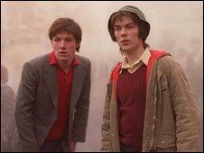Paul Campbell (left) as Jackie Duddy in the film 'Sunday'