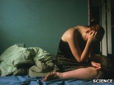 Actress portraying depressed woman