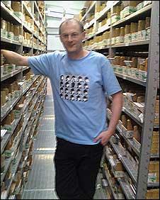 Graham Jones of Proper Music Distribution in the company's warehouse