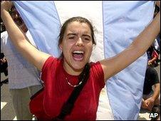 Protester in Buenos Aires, December 2001