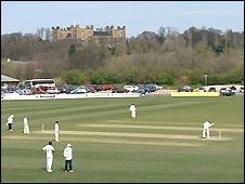 Action at Durham's Riverside ground