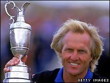 Greg Norman with one of his two majors