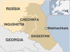 Map showing Dagestan