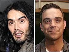 Russell Brand and Robbie Williams