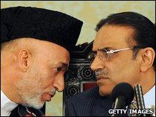 Hamid Karzai and Asif Ali Zardari