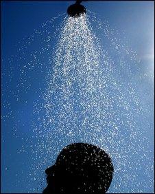 Man taking a shower