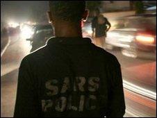 Policeman at checkpoint in Nigeria