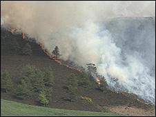 The fire on the Eildon Hills