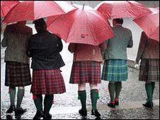 Men in kilts at The Gathering