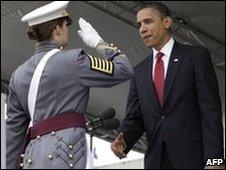 President Barack Obama and US Army officer (file image)