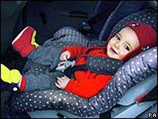 A baby in a car seat (generic)