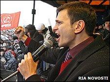 Ilya Yashin at rally in Kaliningrad, 31 Jan 10