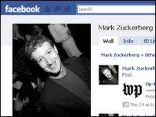 Facebook founder Mark Zuckerberg's profile