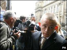 Christian Foulkes arriving in court