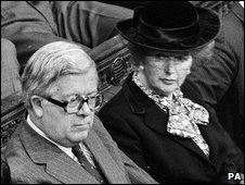 Margaret Thatcher and Geoffrey Howe in the House of Commons