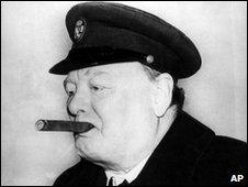 Sir Winston Churchill with one of his trademark cigars