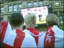 England fans watching Big Screen in Manchester